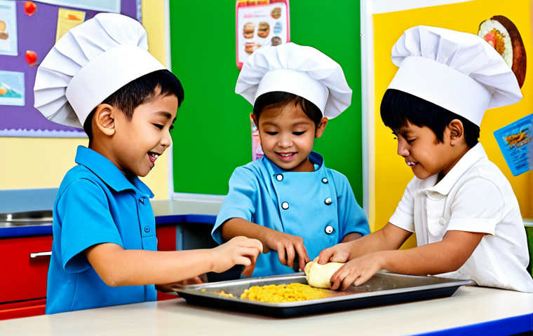 주방완구 연령 제한 이유 - **

A young Malay girl wearing a *baju kurung* is happily "cooking" in her toy kitchen. The kitchen ...